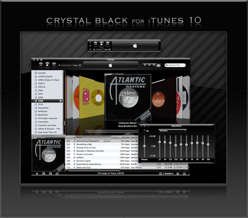 Preview of Crystal Black Theme for iTunes 10