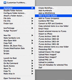 Automator contextual menu