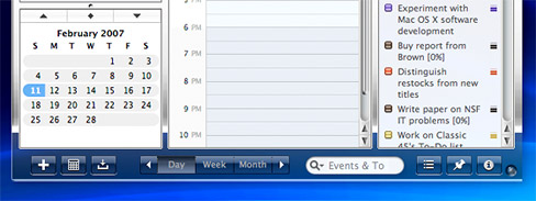 iCal's bottom buttons showing anomalous tab text colors