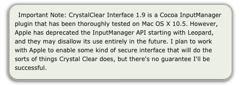 Information about Cocoa InputManagers on Leopard