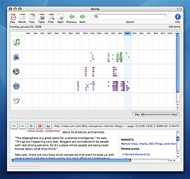 onLife's Main Window