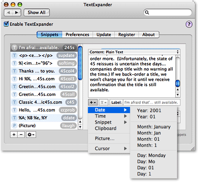 TextExpander Preference Pane