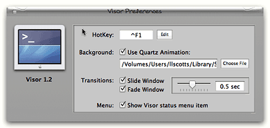 Visor's preference pane is where all the fun begins!