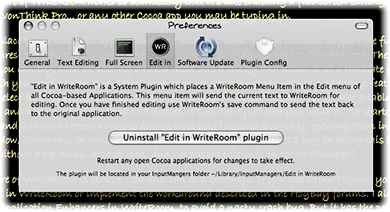 WriteRoom's Edit-In Plugin Preference Pane